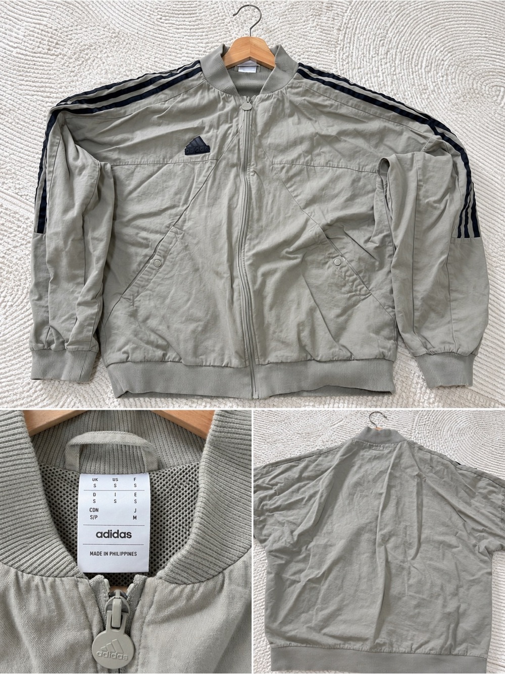 adidas Light Green  Track Jacket with Navy Three-Stripes